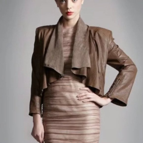 Alice + Olivia by Stacey Bendet Dusty Pink Ginger Rouched Fitted Dress Size 10 - Picture 2 of 16